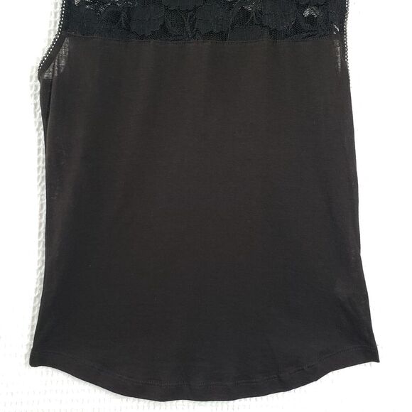 Vintage Beau Bois Sleeveless Top Womens Medium Black Mock Neck Y2K Lace Goth - Picture 10 of 11
